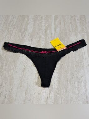 NWT Wonderbra Black Thong Panties *L/7